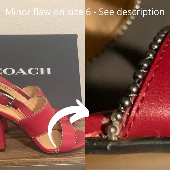 NIB Coach Rylie Sandal in Bright Cherry - Picture 11 of 11